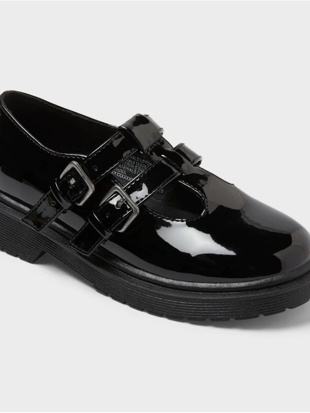 art class Patent Double-Buckle Mary Jane - Black b161s